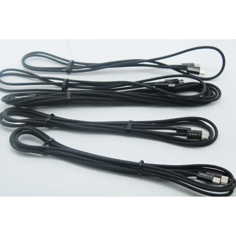 LISEN 5 Pack USB C to USB C Braided Cable 60W Fast Charge 3.3ft 6.6ft 10ft Black